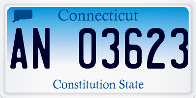CT license plate AN03623
