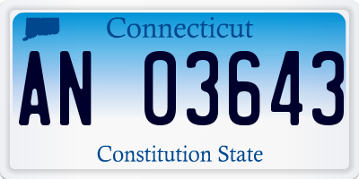 CT license plate AN03643