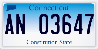 CT license plate AN03647