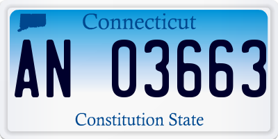 CT license plate AN03663