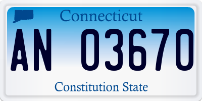 CT license plate AN03670