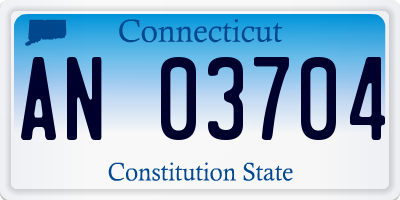 CT license plate AN03704