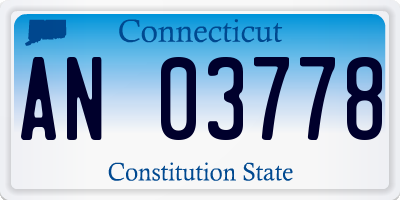 CT license plate AN03778