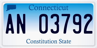 CT license plate AN03792