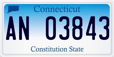 CT license plate AN03843