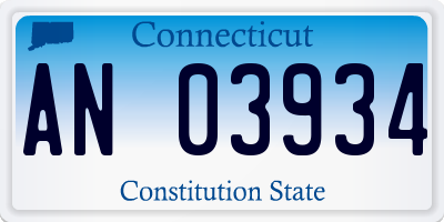 CT license plate AN03934