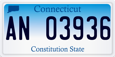 CT license plate AN03936