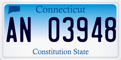CT license plate AN03948
