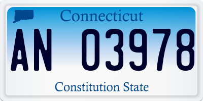 CT license plate AN03978