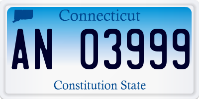CT license plate AN03999