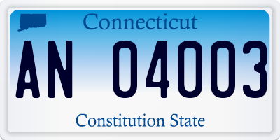 CT license plate AN04003