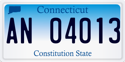 CT license plate AN04013