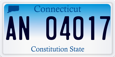 CT license plate AN04017