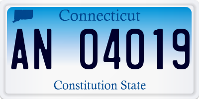 CT license plate AN04019