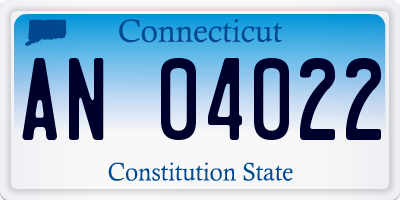 CT license plate AN04022