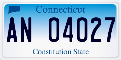 CT license plate AN04027