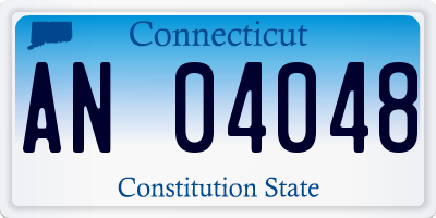 CT license plate AN04048