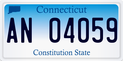 CT license plate AN04059