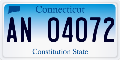 CT license plate AN04072