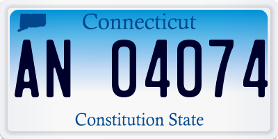 CT license plate AN04074