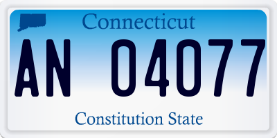 CT license plate AN04077