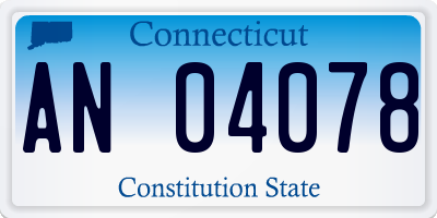 CT license plate AN04078