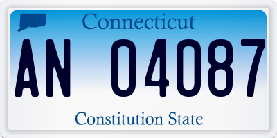 CT license plate AN04087
