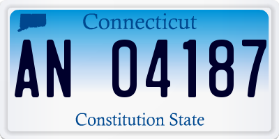 CT license plate AN04187