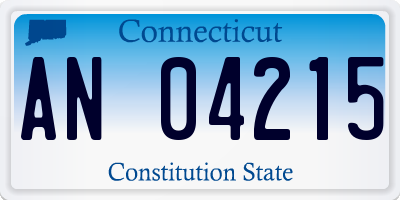 CT license plate AN04215