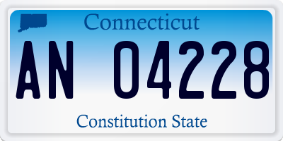 CT license plate AN04228