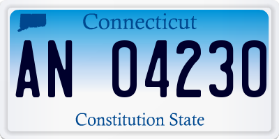 CT license plate AN04230