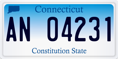 CT license plate AN04231