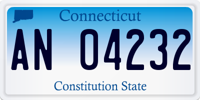 CT license plate AN04232