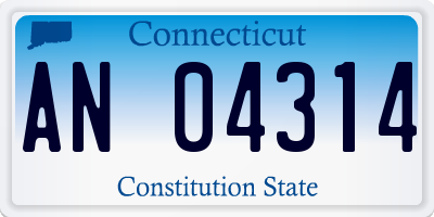 CT license plate AN04314