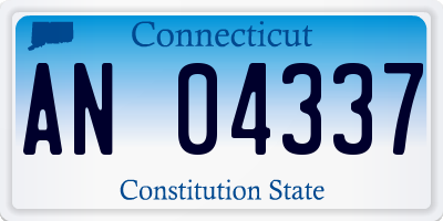 CT license plate AN04337