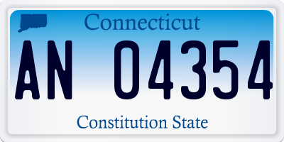 CT license plate AN04354