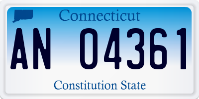 CT license plate AN04361
