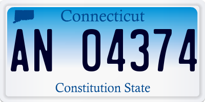 CT license plate AN04374