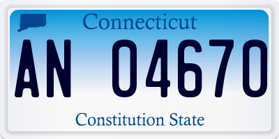 CT license plate AN04670