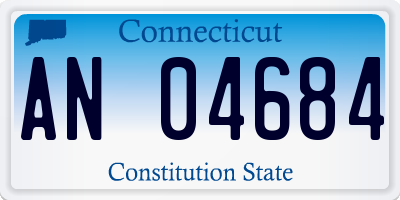 CT license plate AN04684