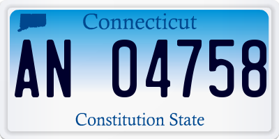 CT license plate AN04758