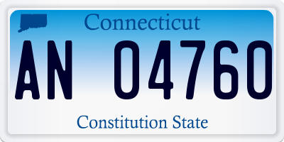 CT license plate AN04760