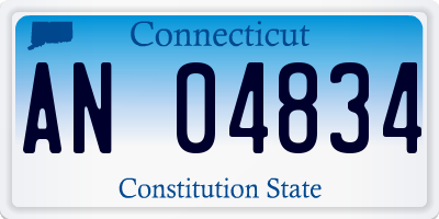 CT license plate AN04834