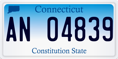 CT license plate AN04839