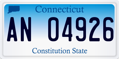 CT license plate AN04926