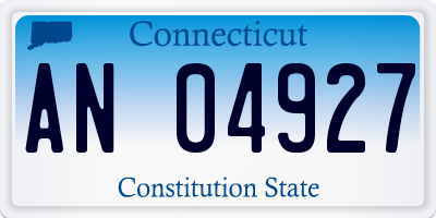 CT license plate AN04927