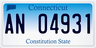 CT license plate AN04931