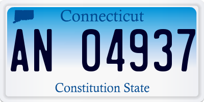 CT license plate AN04937