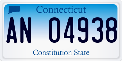 CT license plate AN04938