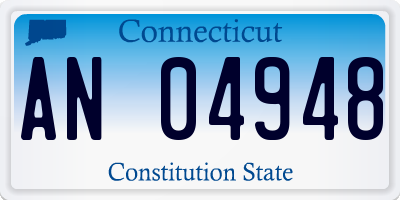 CT license plate AN04948